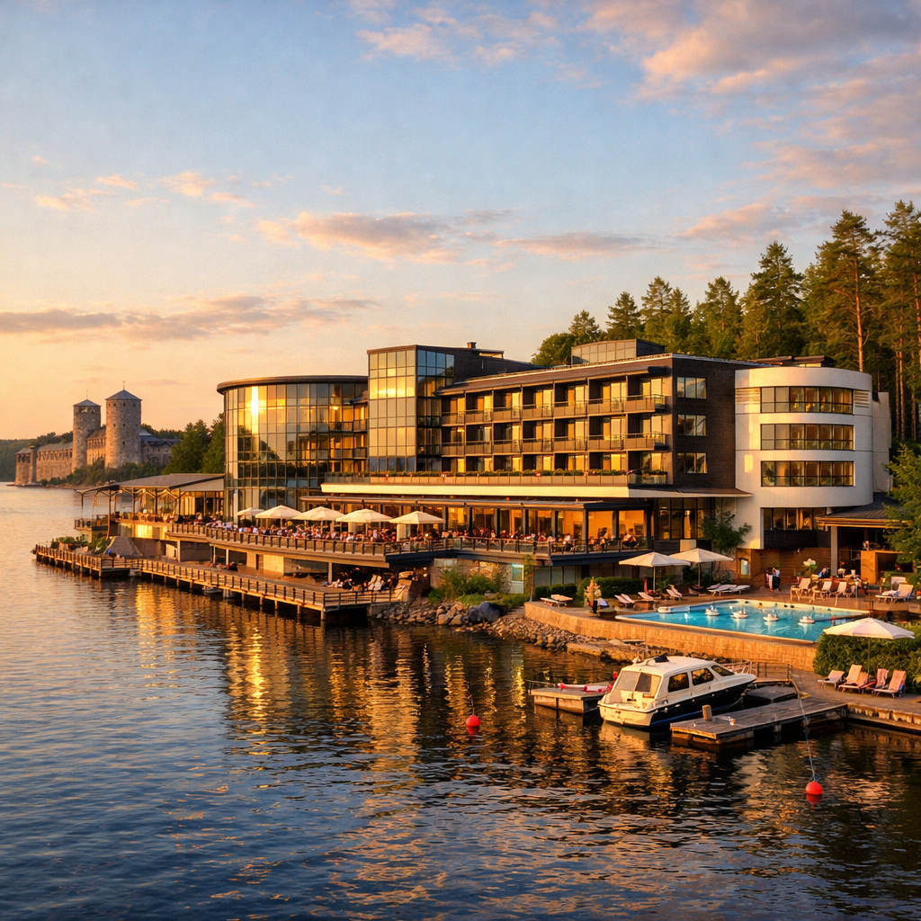 Lakeside exterior of Spahotel Casino